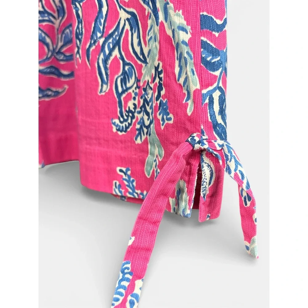 Lilly Pulitzer Girls Pink Coral Reef Print Shift Dress Starfish Zipper‎ Size 14